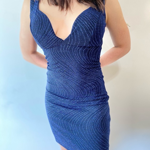 Sexy Midnight Blue Cocktail Dress - Picture 3 of 8